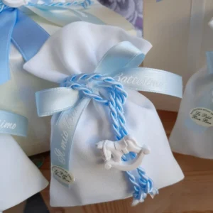 Bomboniera Sacchettino Artigianale Battesimo Bambino - immagine 5