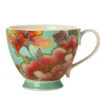 Tazza in porcellana Maxwell & Williams collezione Sian con decorazioni floreali di Gabby Malpas su sfondo teal