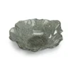 Coppa centrotavola IVV Folies in vetro verde salvia con trama a rete e bordi ondulati irregolari, diametro 25 cm